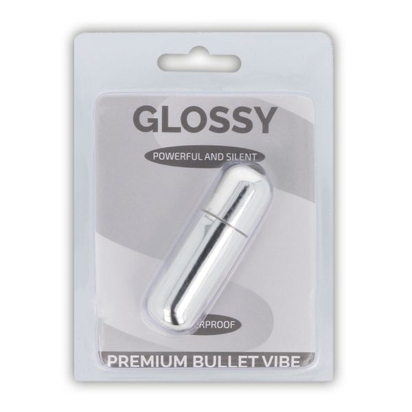 Μικρός δονητής / bullet  Glossy Premium Vibe ασημένιος 10v, με 10 επίπεδα δόνησης, αθόρυβος, χωρίς Φθαλικα, χωρίς BPA, αδιάβροχος.