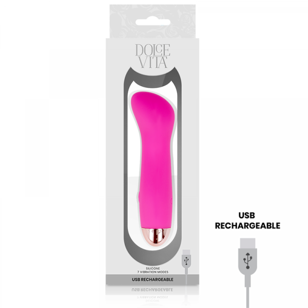 Δονητής Dolce Vita Vibrator One 10 Speed ροζ επαναφορτιζόμενος με USB, από υποαλλερκική σιλικόνη, με 7 επίπεδα δόνησης, χωρίς φθαλικα, αθόρυβος.
