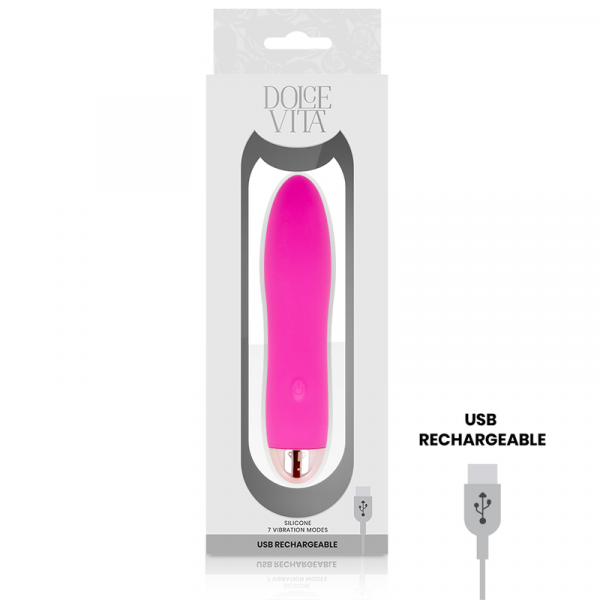 Δονητής Dolce Vita Vibrator Four 10 Speed ροζ επαναφορτιζόμενος με USB, από υποαλλερκική σιλικόνη, με 7 επίπεδα δόνησης, χωρίς φθαλικα, αθόρυβος.