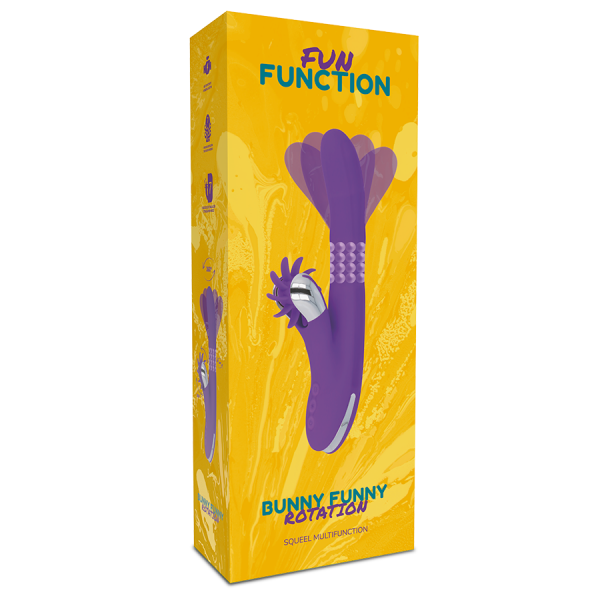 Δονητής Fun Function Bunny Funny Rotation 2.0 με περιστροφή κεφαλής, διεγερτή κλειτορίδας, επαναφορτιζόμενος με USB, υποαλλεργικός, αδιάβροχος, εργονομικός, χωρις φθαλικα.