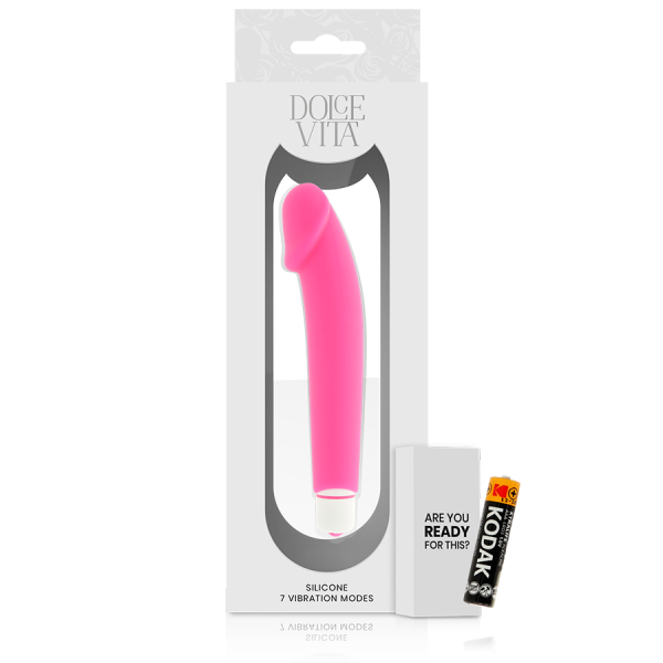 Δονητής Dolce Vita Realistic Silicone ροζ με 7 επίπεδα δόνησης, αδιάβροχος, χωρίς φθαλικα.