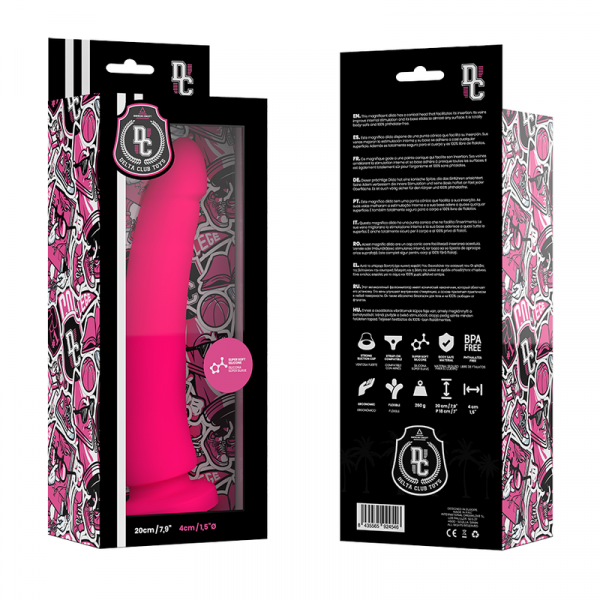 Φαλλός ροζ από σιλικόνη 20 X 4cm Delta Club Toys χωρίς Φθαλικα, υποαλλεργικός, κατασκευάζεται στην Αμερική.