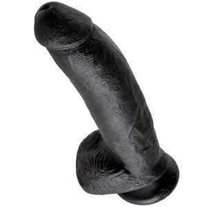 King Cock 9″ Cock Black With Balls 22.9 Cm