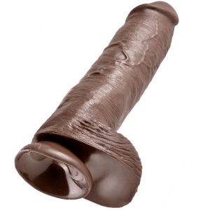 King Cock 11″ Cock Brown With Balls 28 Cm